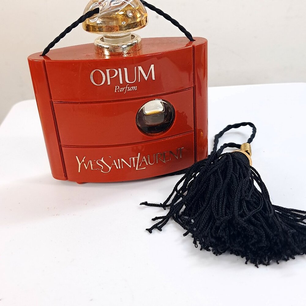 Vintage OPIUM by YVES SAINT LAURENT PURE PARFUM 1/2 Oz 15 ml YSL black tassel‎